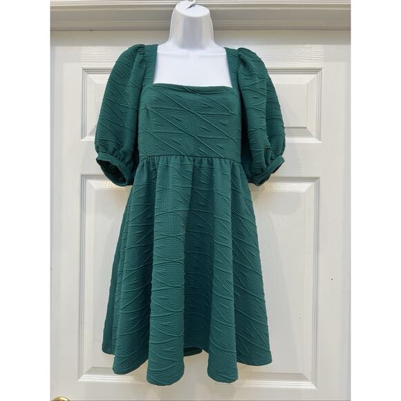 NWT Free People Dress Mini Green Sz Small S Babydoll Back Tie MRSP $110 Pockets - Picture 1 of 10